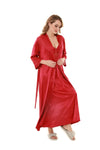 Satin Solid 2 Pcs Nightdress