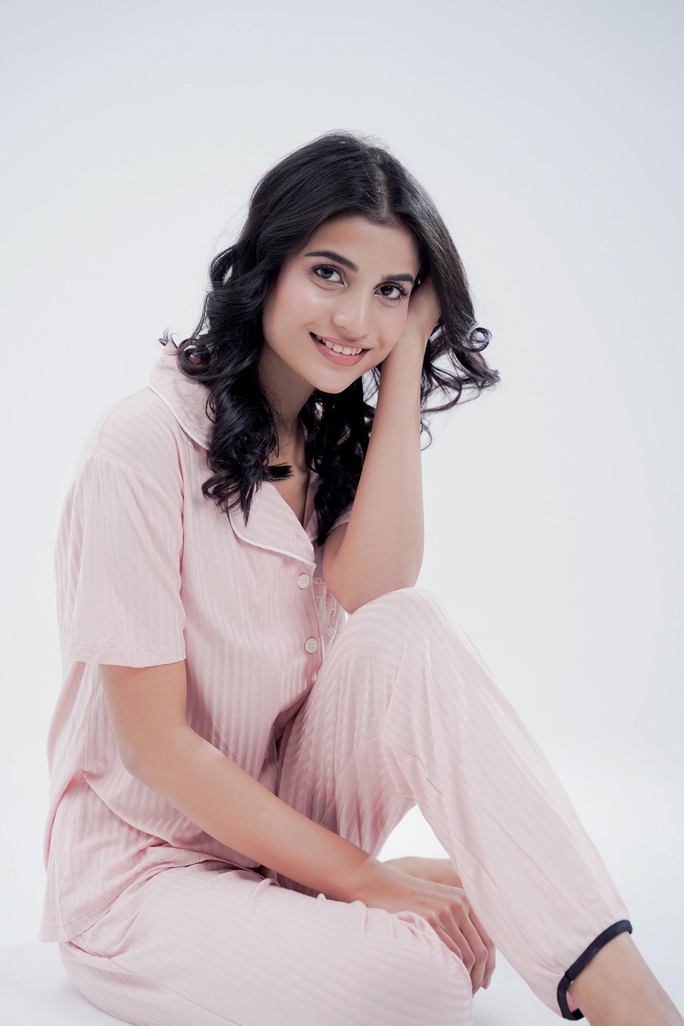 Cotton 2 Pcs PJ Set - Peach